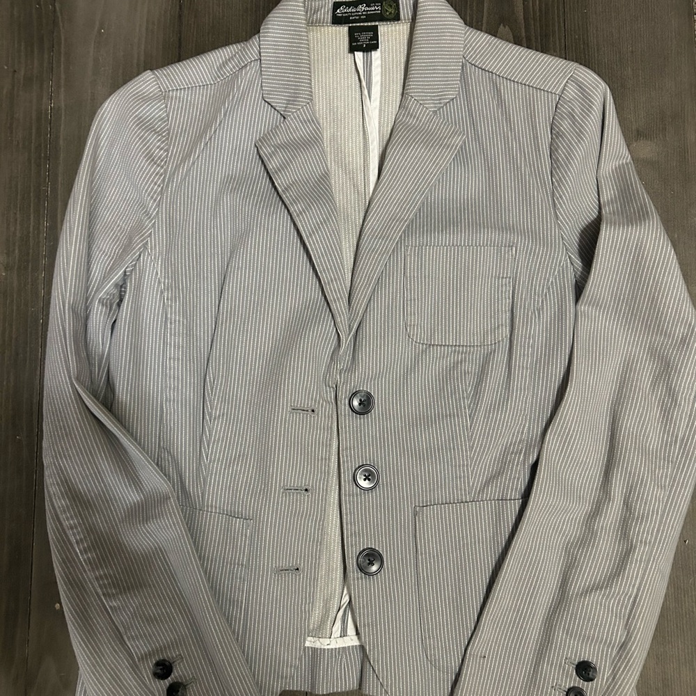 Eddie Bauer Gray Striped Blazer